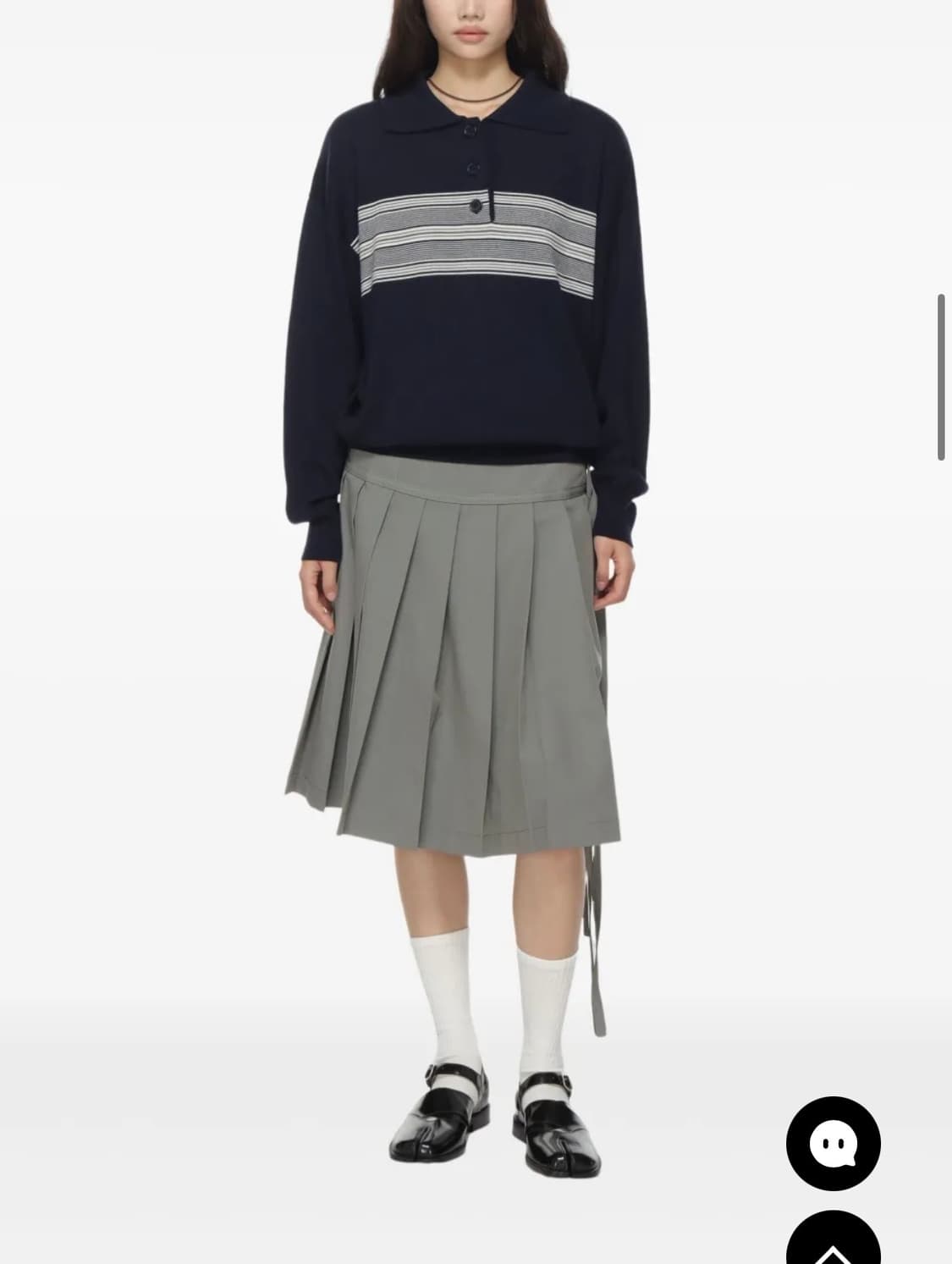 로우클래식  플리츠 스커트 카키 PLEATED ZIPPER SKIRT  상품이미지1