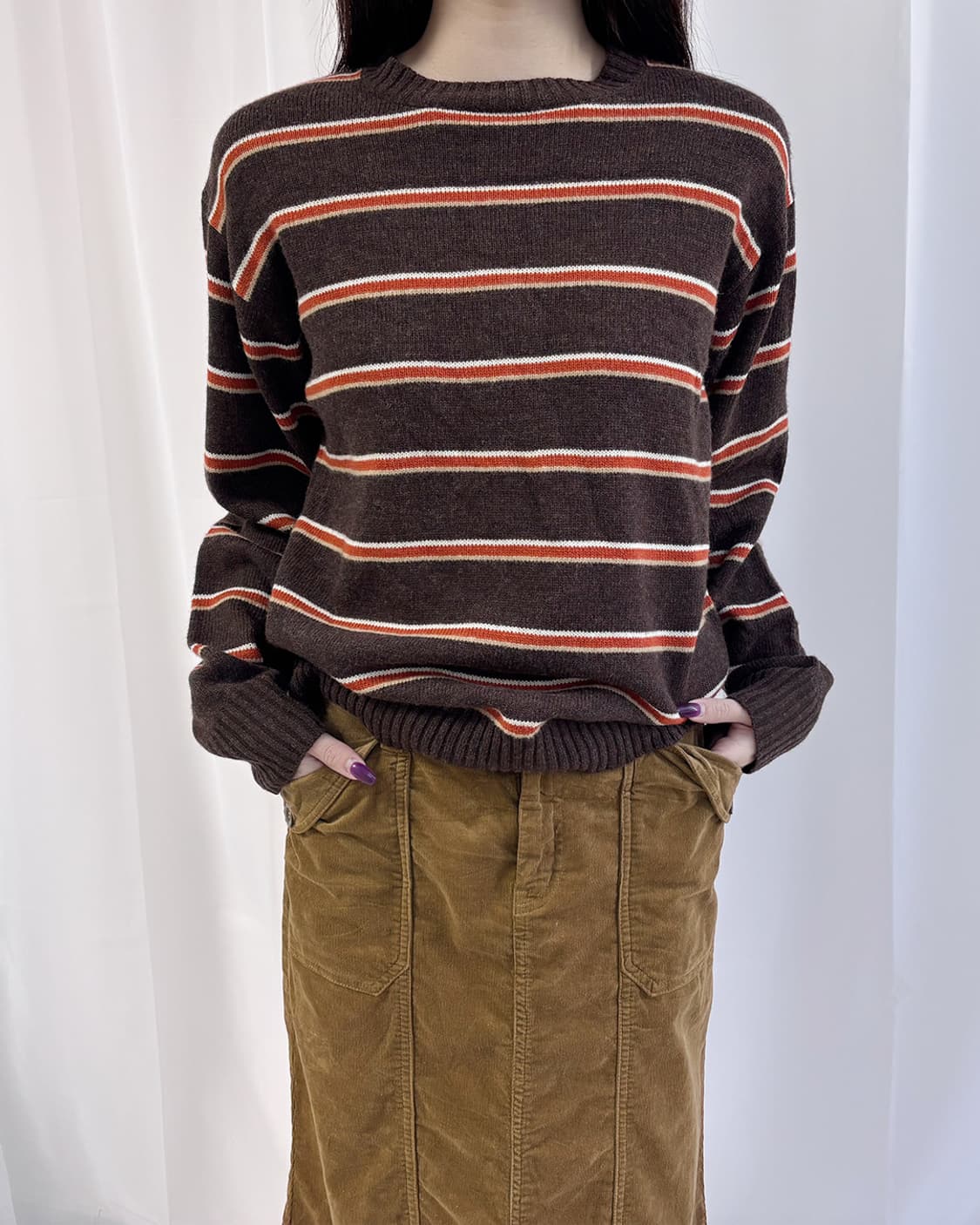 rugby stripe oversized pullover 상품이미지1