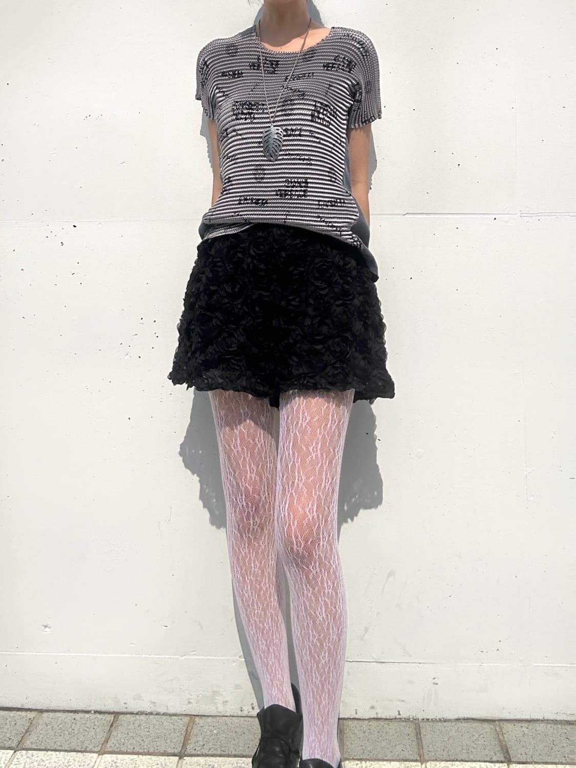 Dual texture logo pleats / silver & blue 상품이미지3