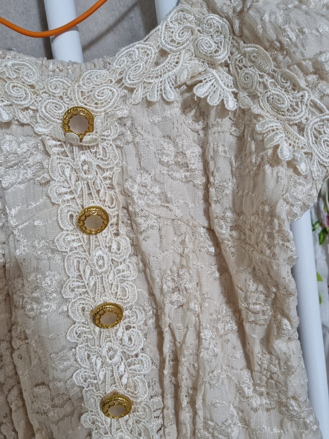 레이스 블라우스+샤 롱스커트 상품이미지3