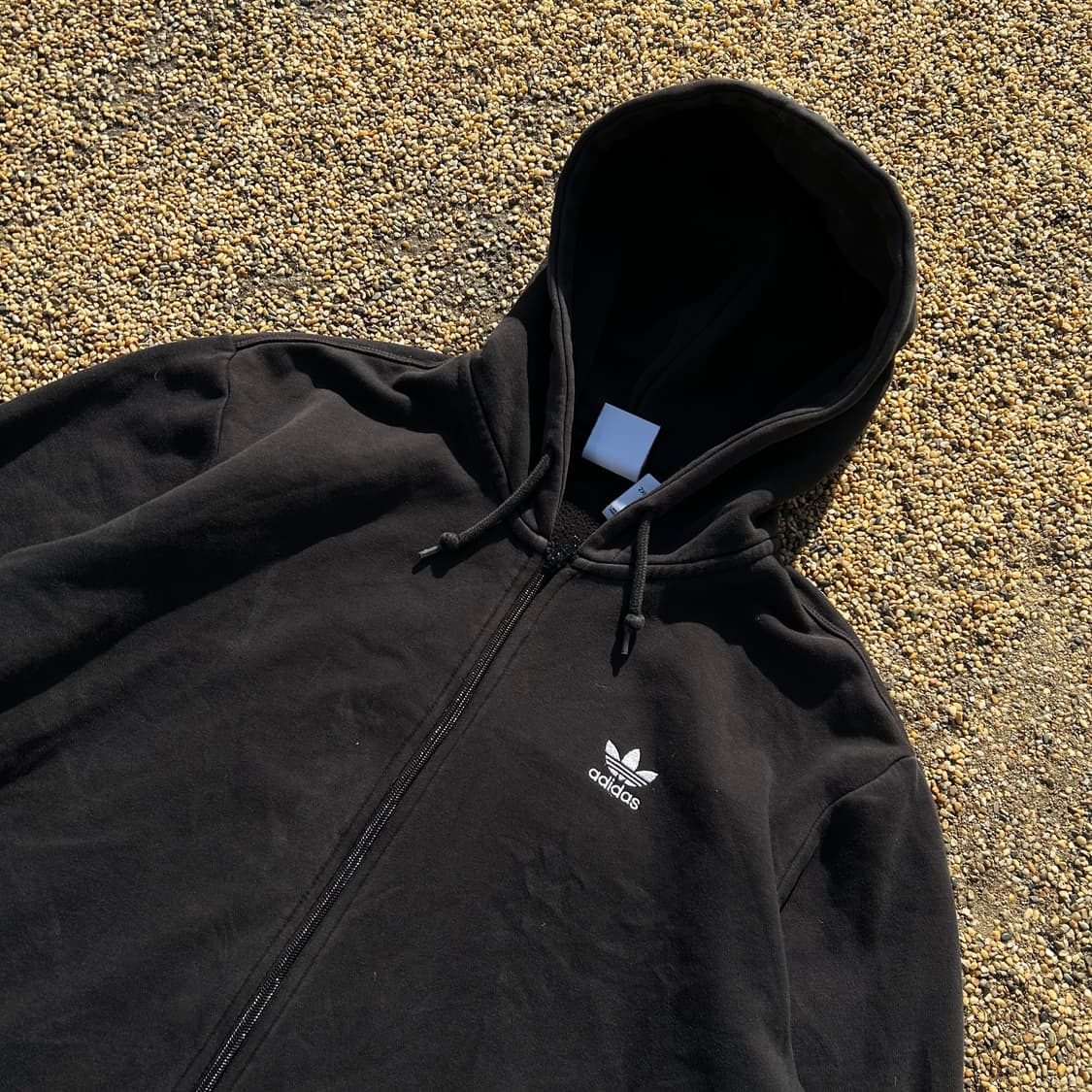 아디다스 블랙 로고 후드집업 상품이미지2