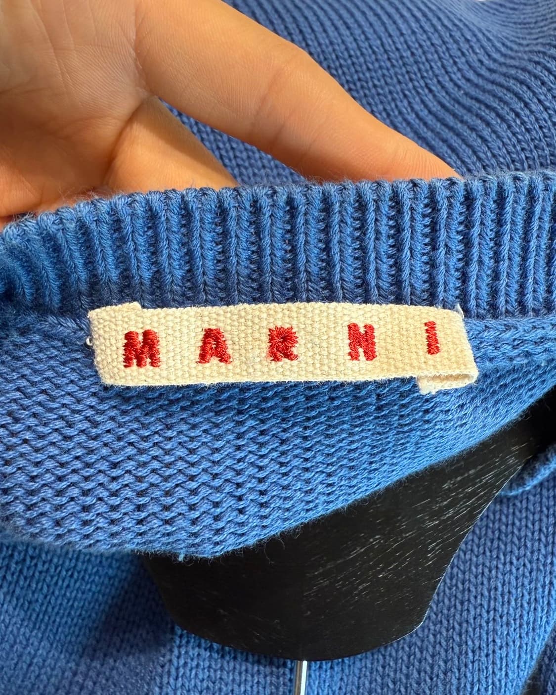 마르니 블루 M로고 코튼 라운드 니트  상품이미지8