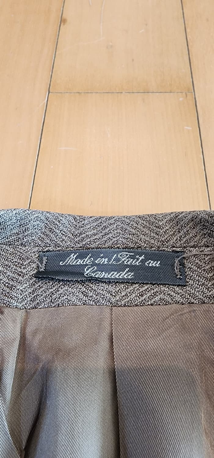 베이지 헤링본패턴 3버튼 울자켓 XL 상품이미지6