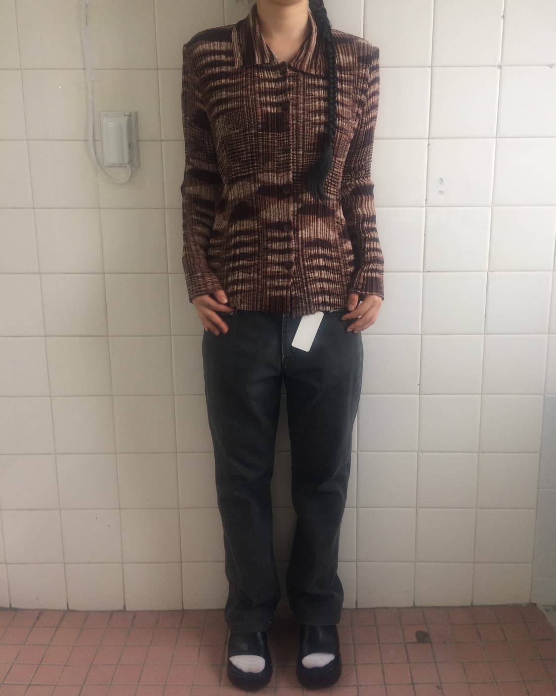 Pattern pleats shirt 상품이미지1