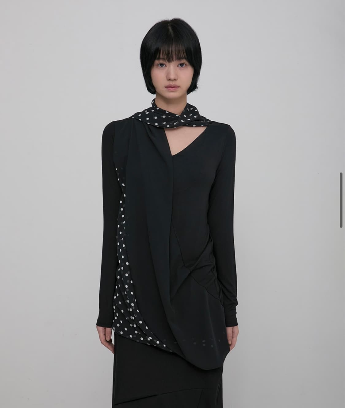 플레어업 레이어드 도트 스카프 롱슬리브 상품이미지1