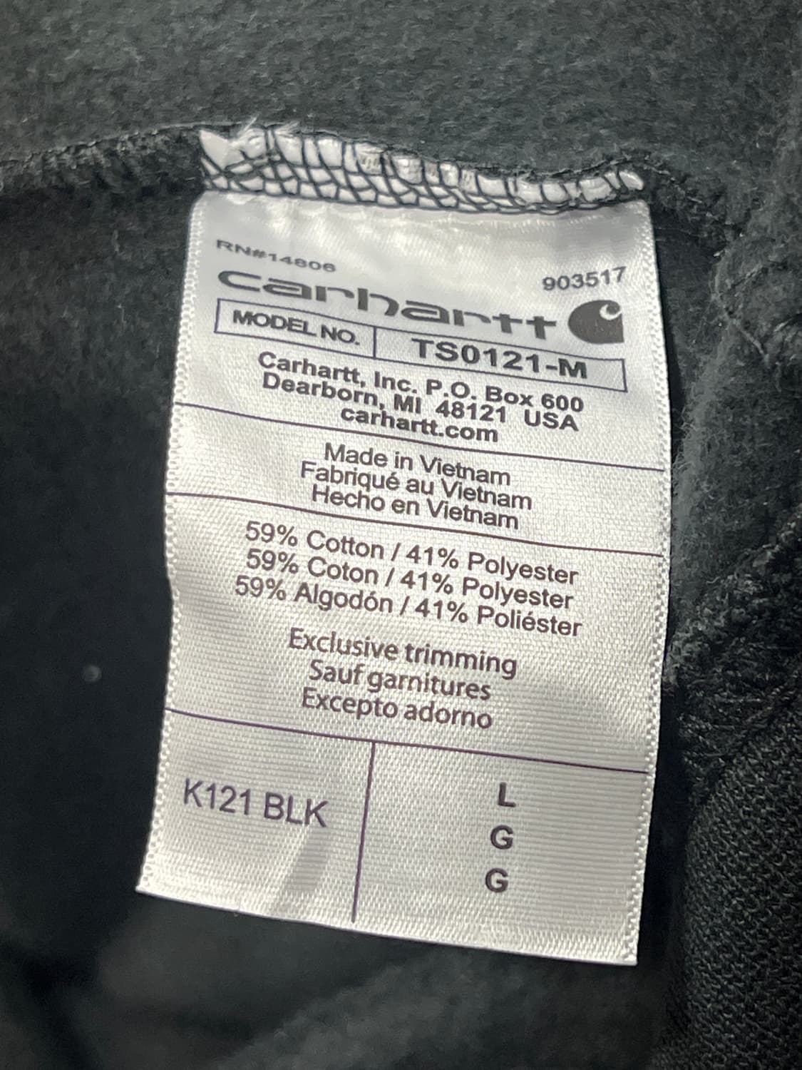 칼하트 자수 후디 L 블랙 상품이미지6