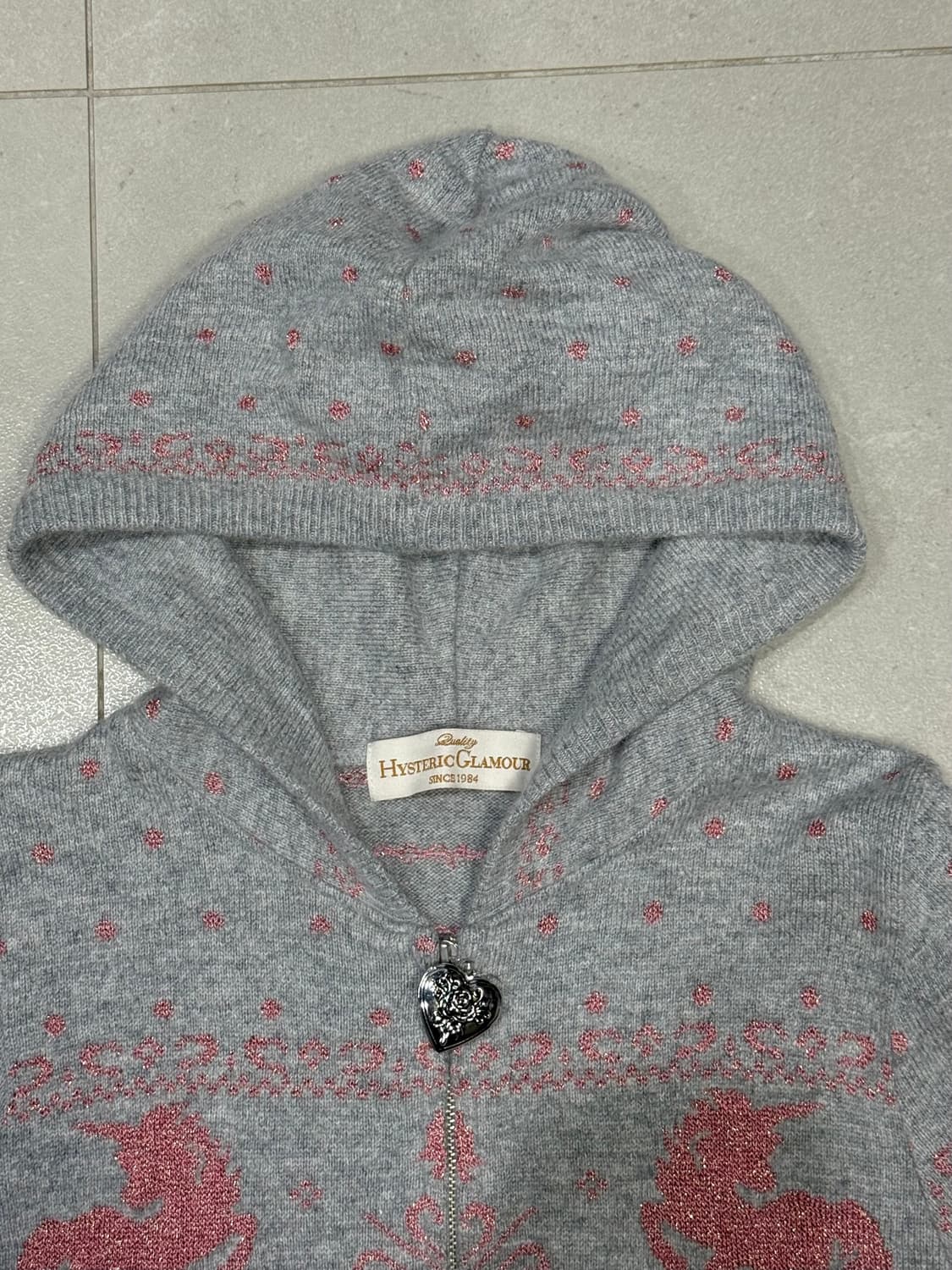 히스테릭 글래머 아카이브 폴카닷 유니콘 클로버 패턴 후드 집업 자켓 상품이미지6