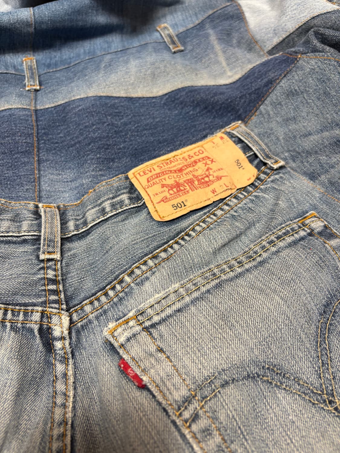 Levi's 빈티지 리메이크 패치워크 데님 봄버 후드 자켓 상품이미지7