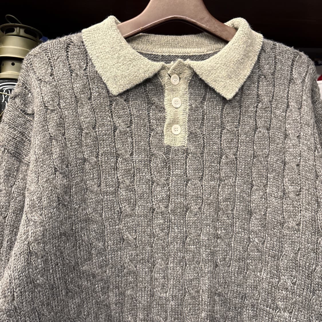 빈티지 보카시 듀얼카라 케이블 니트 스웨터 N161 상품이미지3