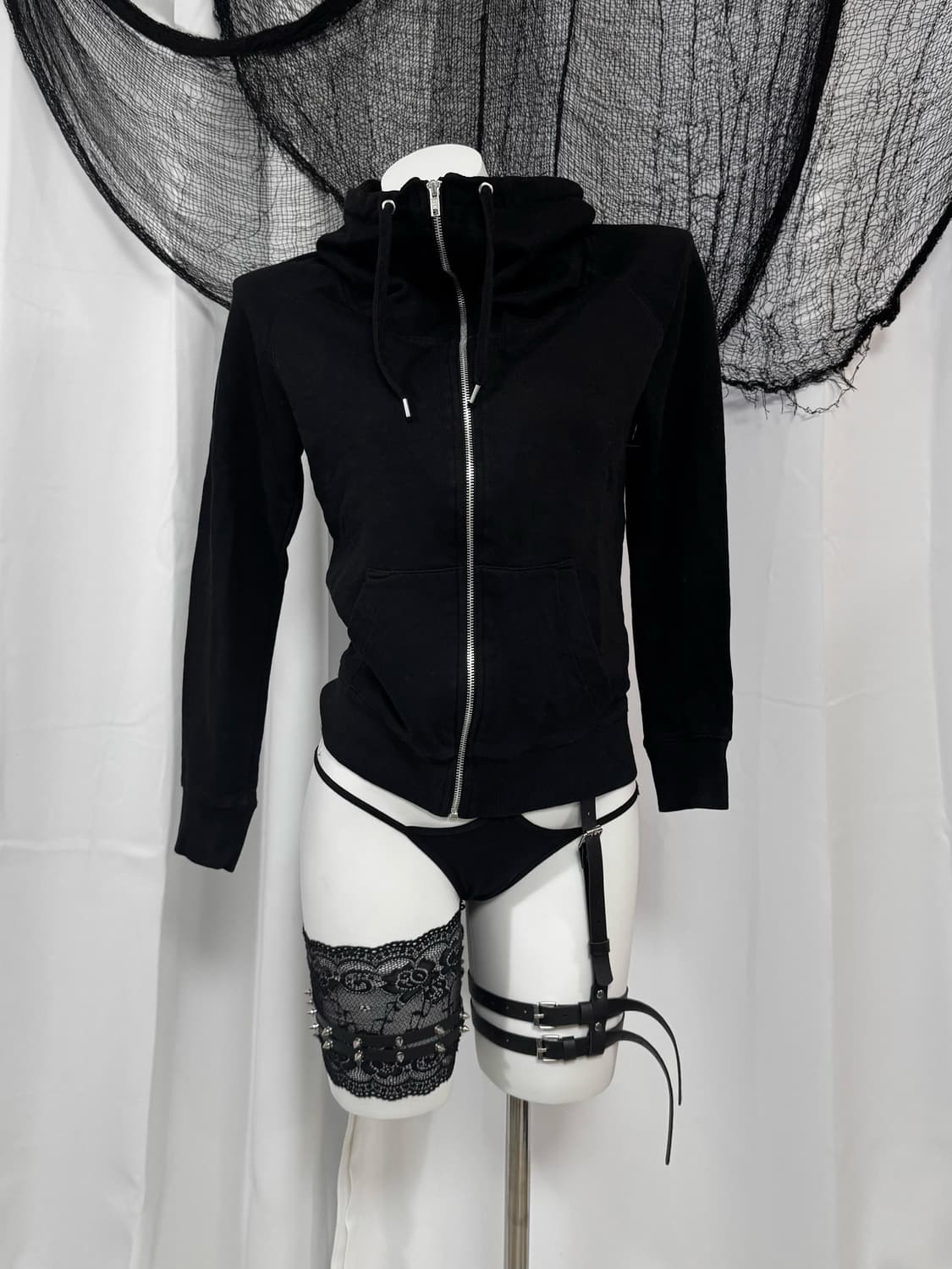 black high neck zip up 상품이미지2