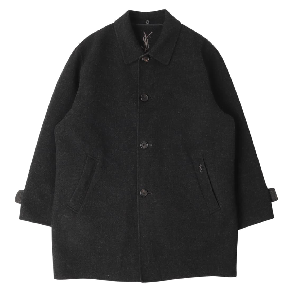 입생로랑 뿌르 옴므 챠콜 캐시미어 블렌드 울 하프 코트 상품이미지1