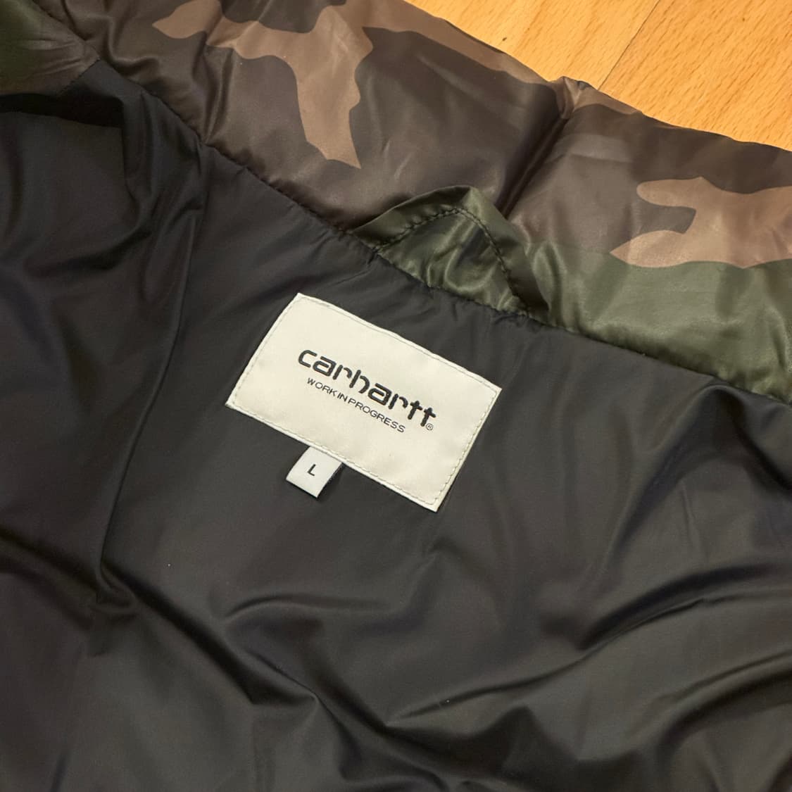칼하트 WIP 카모플라쥬 덕다운 데밍 재킷 L 상품이미지6