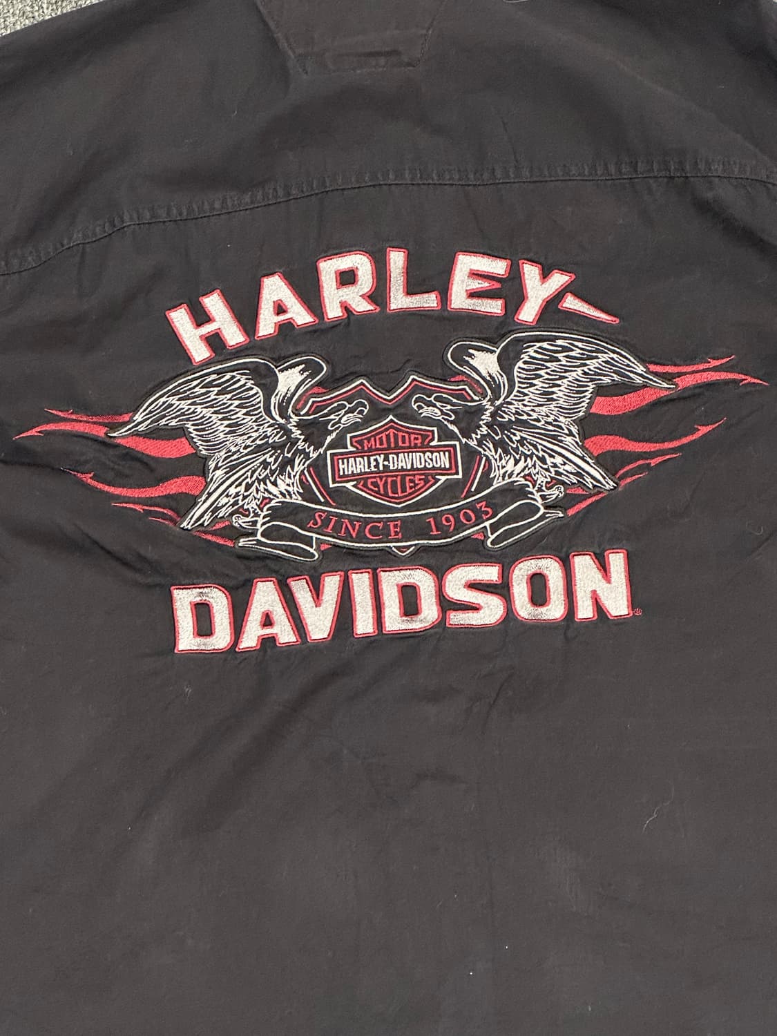 S)할리데이비슨 빈티지 후면 이글 자수 반팔셔츠 상품이미지6