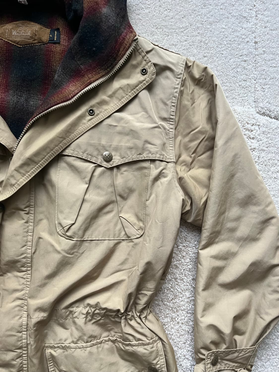 90s 울리치 플래드 라이닝 후디드 필드 자켓 (103–105) 상품이미지6