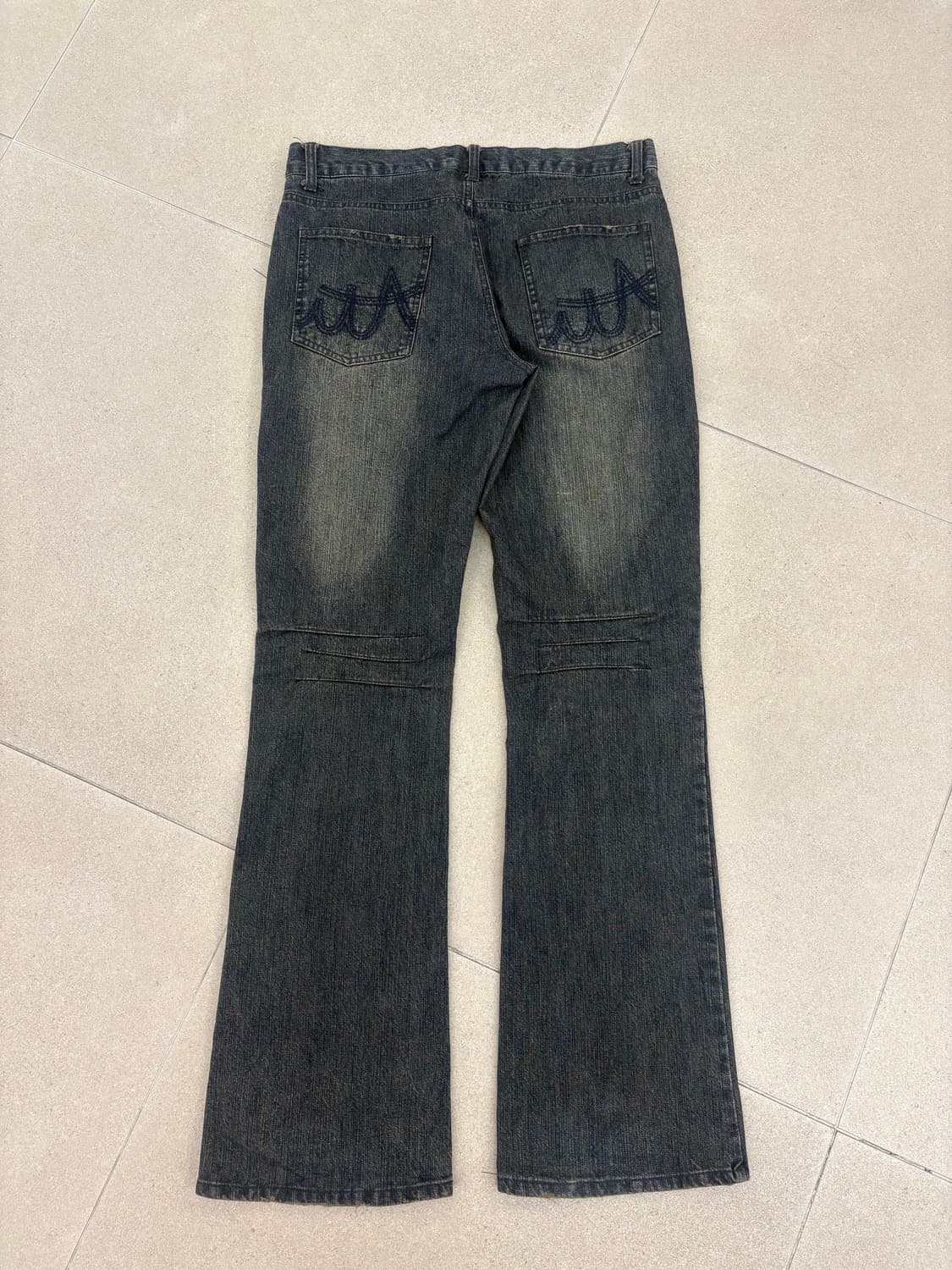 데미지 워싱 패치 데님 팬츠 상품이미지6