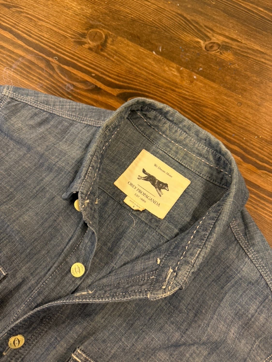 오베이 프로파간다 샴브레이 셔츠 슬림100 상품이미지9