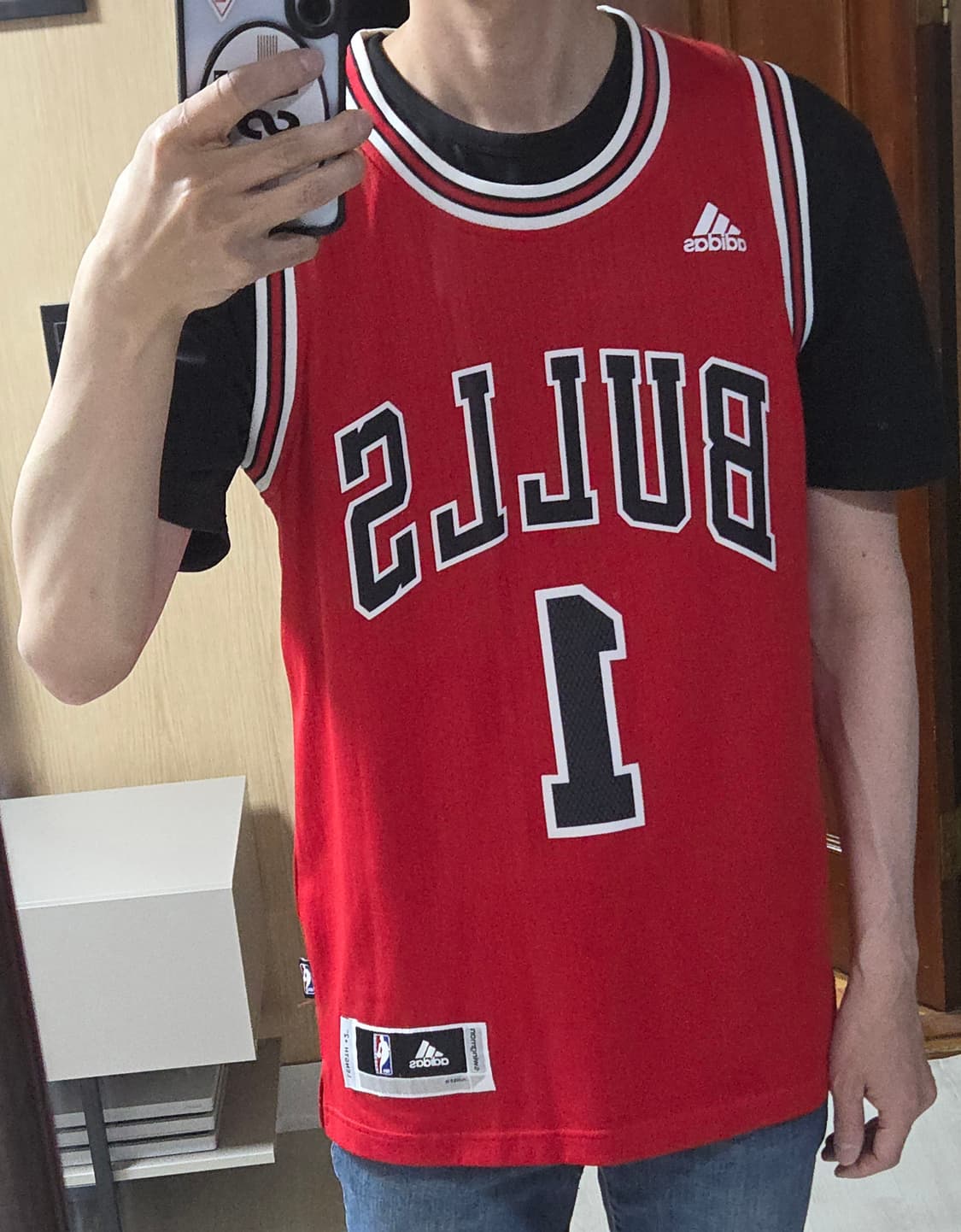 (착샷) 아디다스 시카고 불스 유니폼 스윙맨 데릭 로즈 상품이미지10