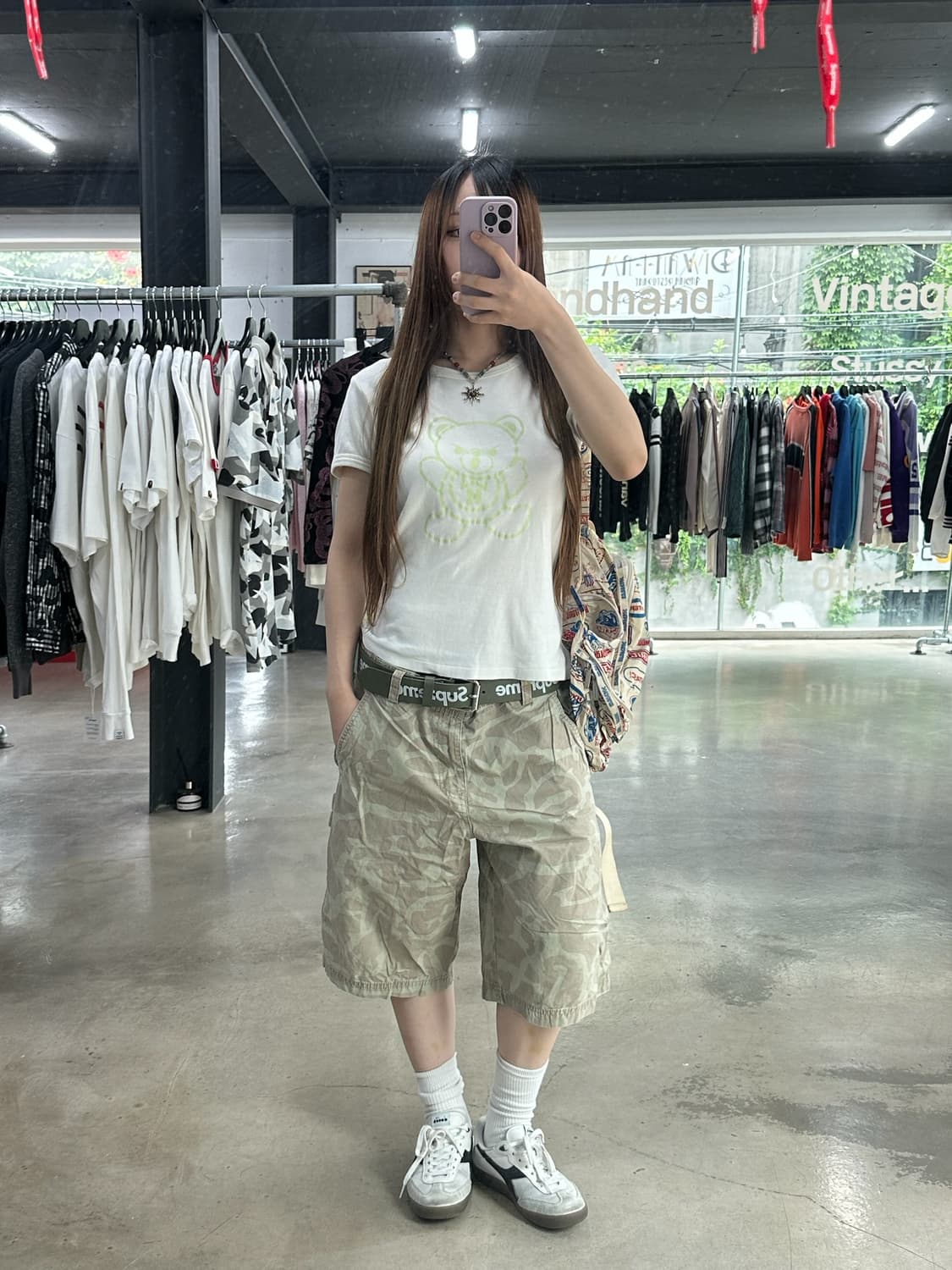 히스테릭글래머 퍽베어 프린팅 반팔티셔츠 상품이미지2