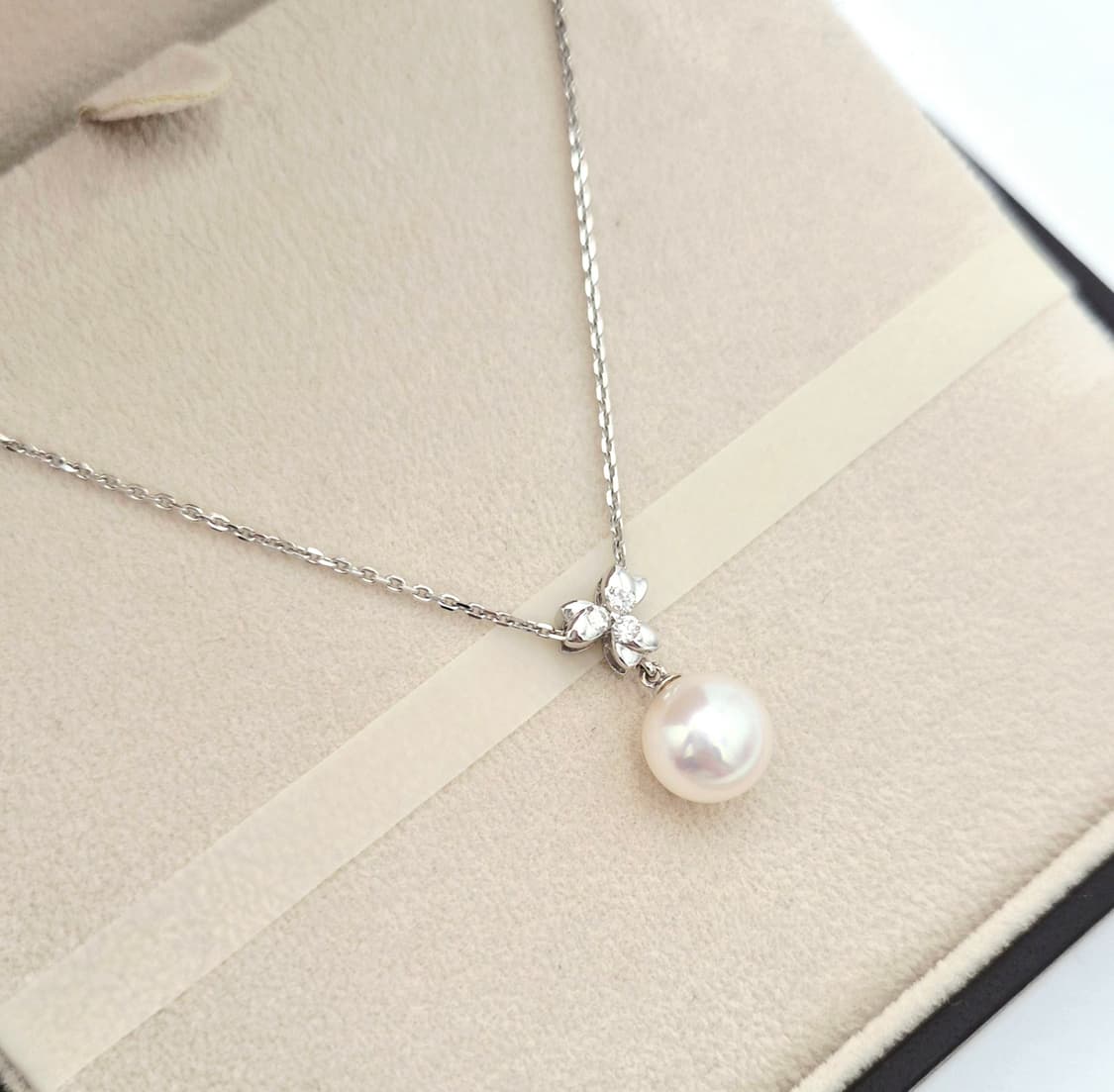 골든듀 다이아 진주 화이트골드 목걸이 상품이미지3