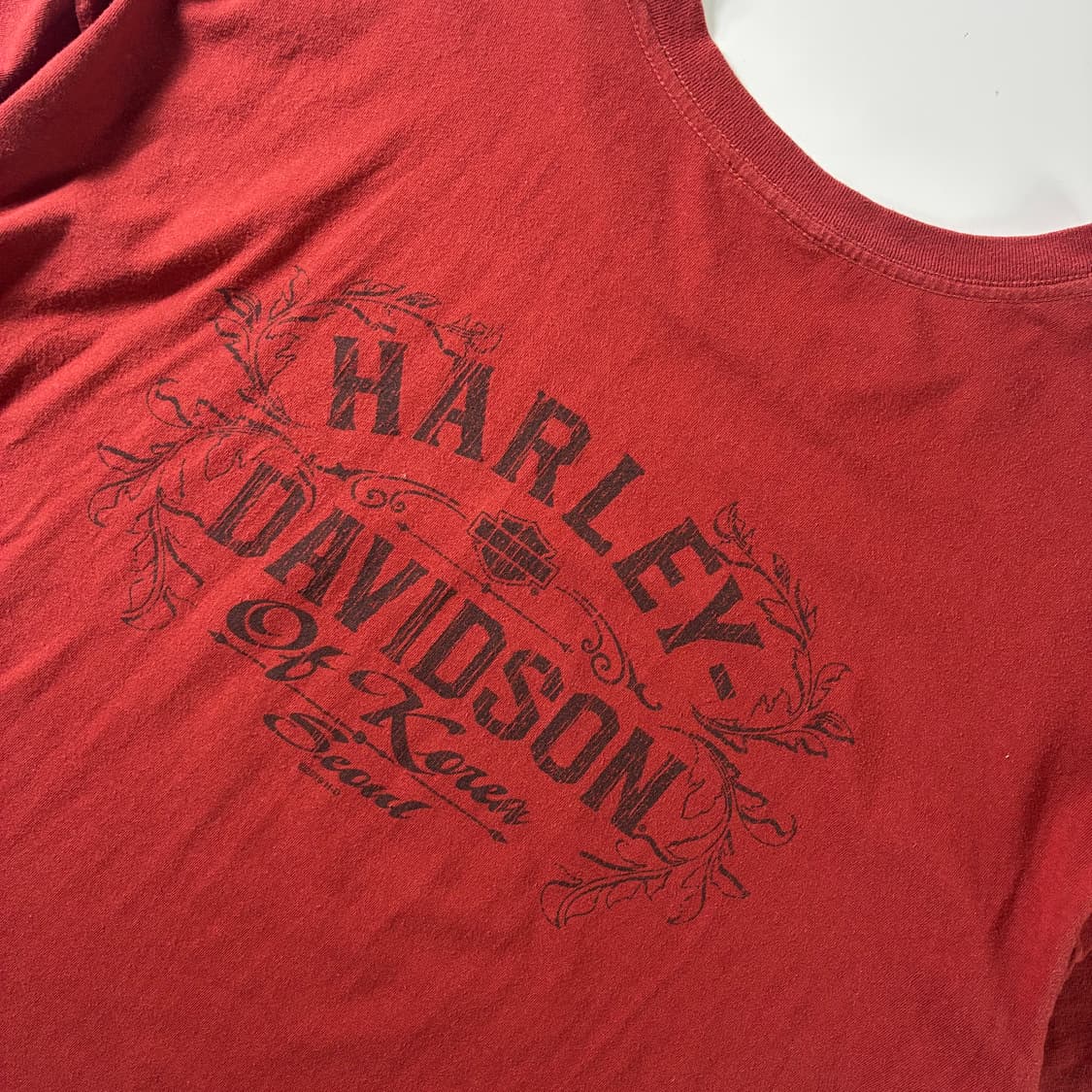 Harley-davidson  할리데이비슨 Y2K 레드 프린팅 반팔티 상품이미지5