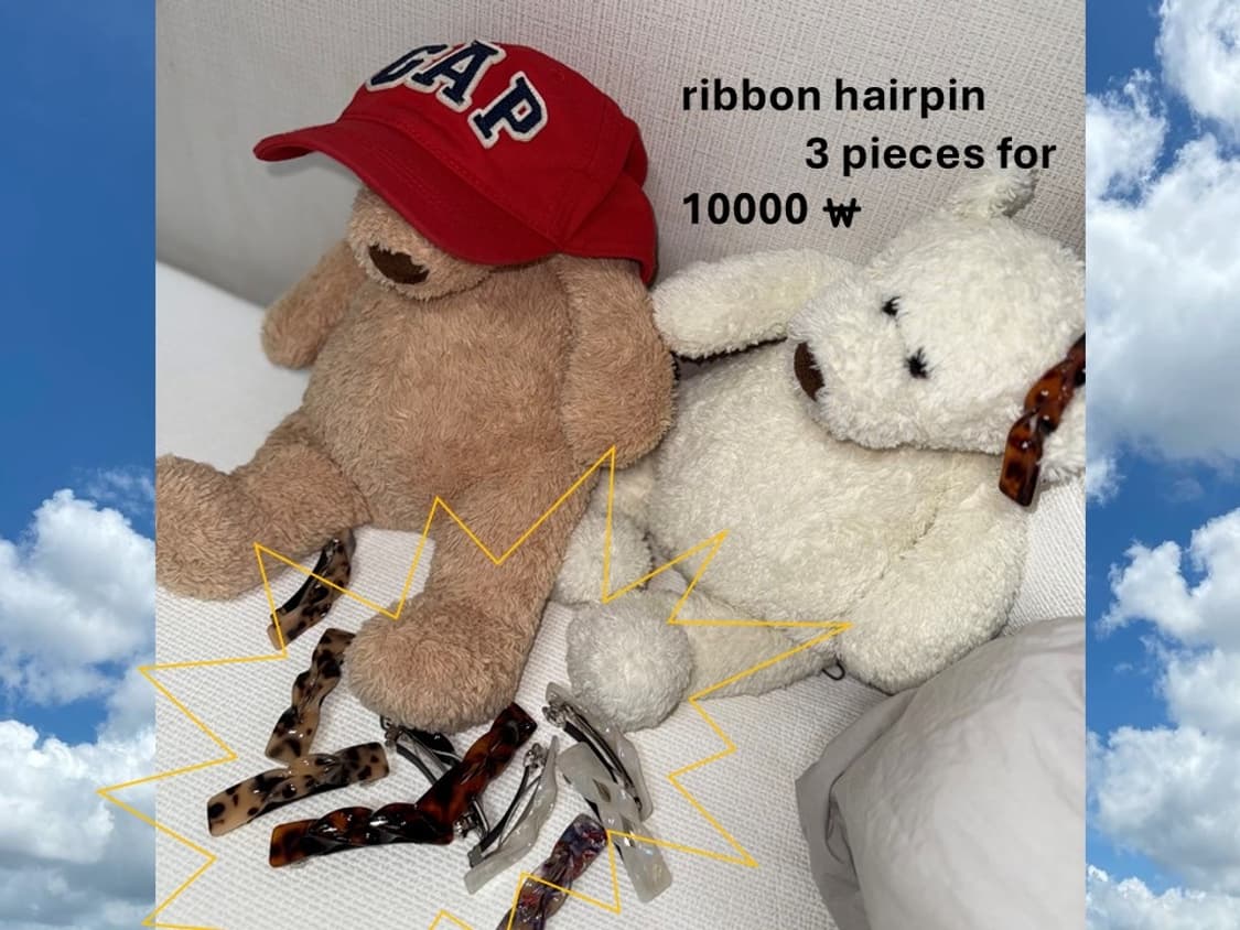 ribbon hairpin_#3 leopard2 (머리핀) 상품이미지1