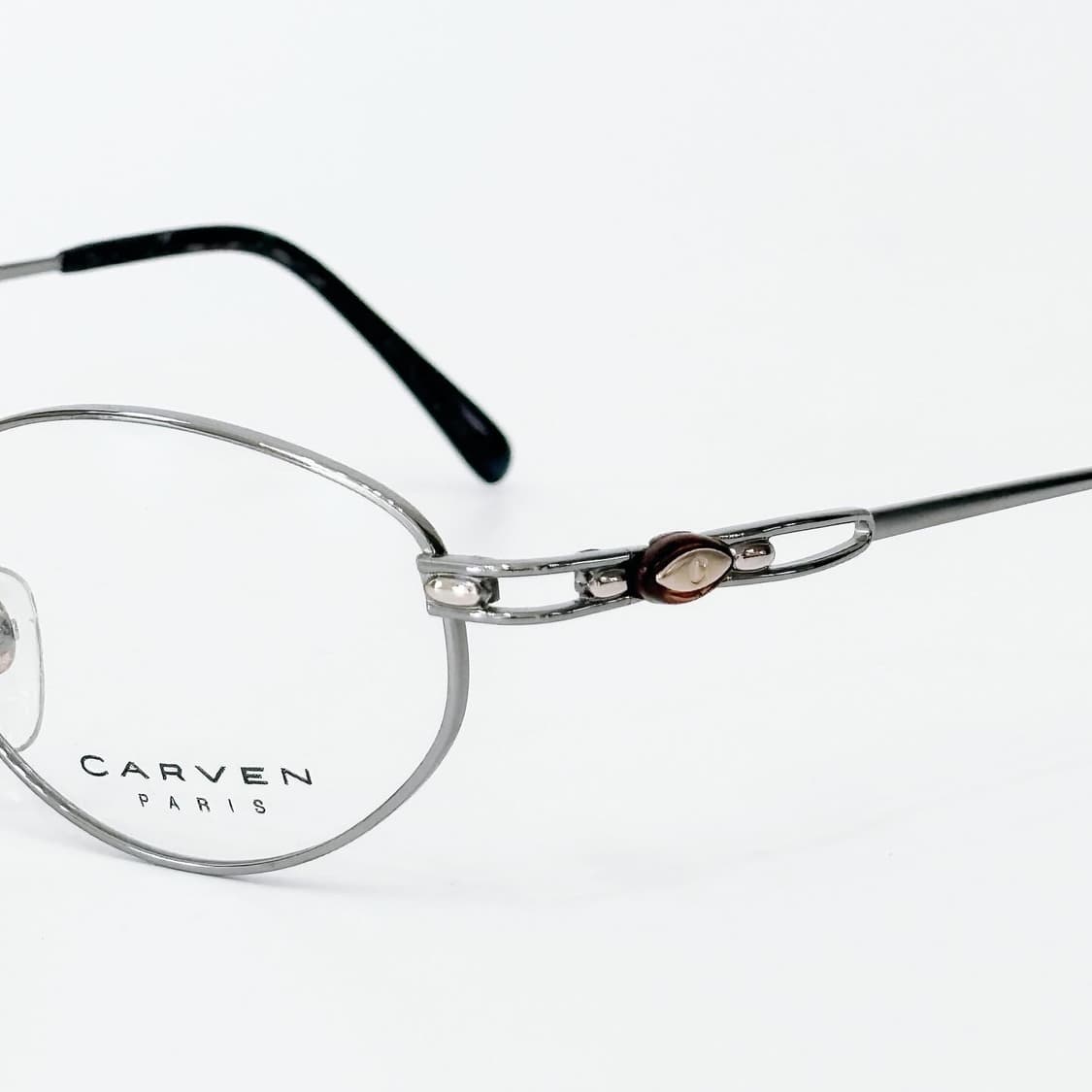 키지클럽 CARVEN 실버 로고 오벌 데드스탁 빈티지안경 상품이미지3