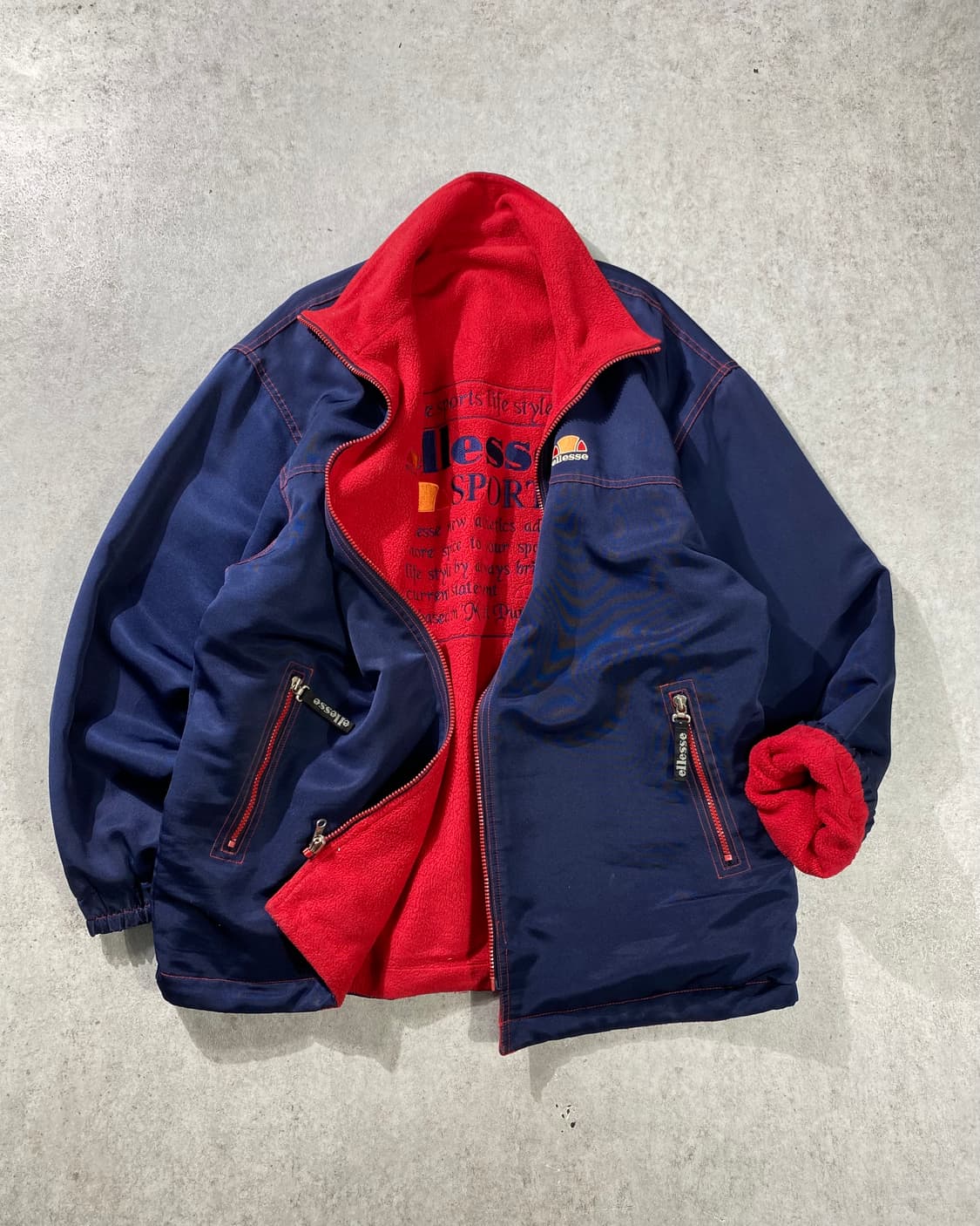 [XL] 90s ELLESSE 엘레쎄 올드스쿨 리버서블 플리스 자켓 상품이미지1