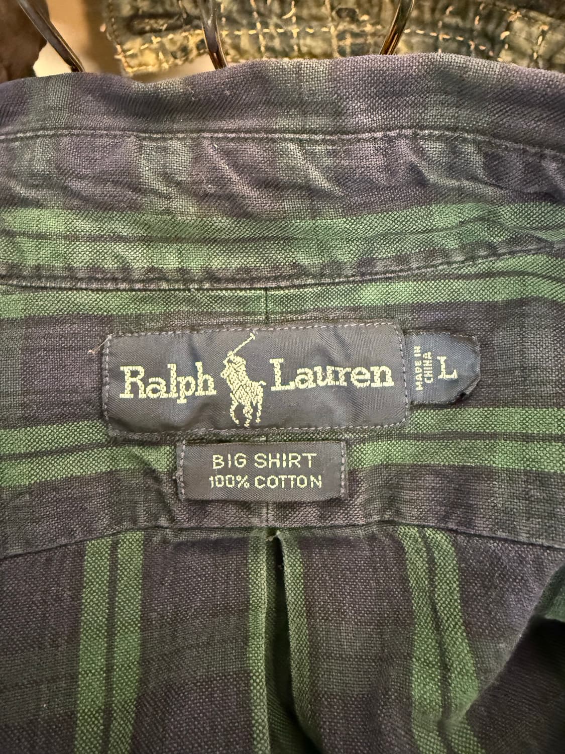 폴로 랄프로렌 빅셔츠 체크 셔츠 (그린 네이비) 상품이미지3