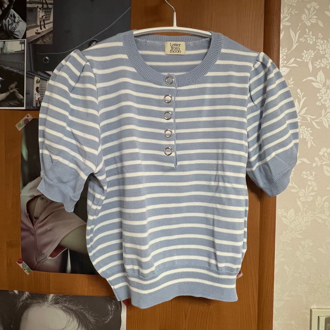 레터프롬문 반팔 셔링 니트 상품이미지1