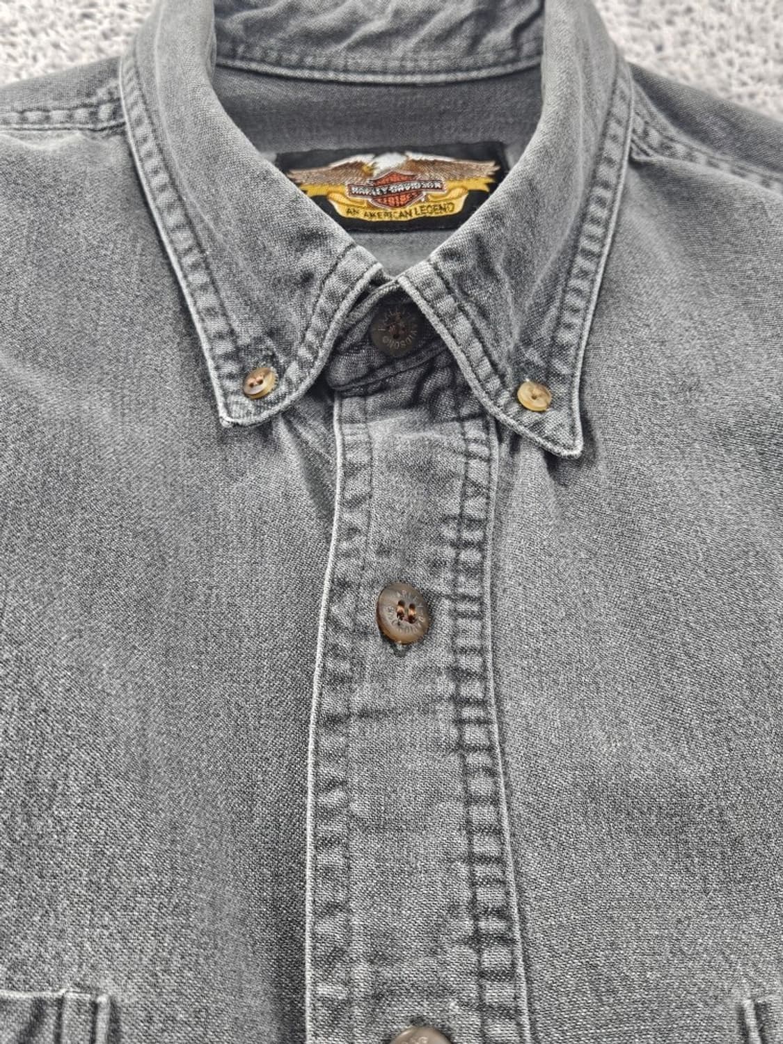 할리데이비슨 95주년 윙즈 그레이 포켓 셔츠 ( M추정 ) / 11588 상품이미지10