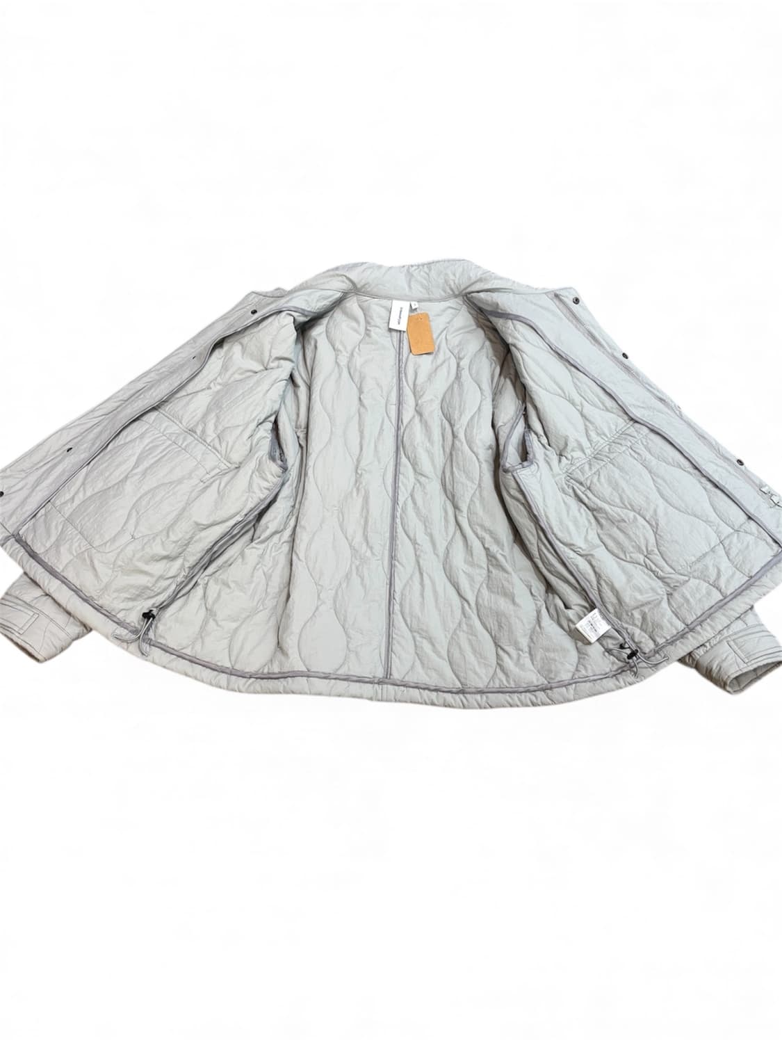 어반디타입 오버핏 퀼팅 블루종_라이트그레이 상품이미지2