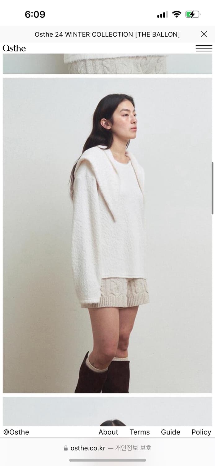 Osthe scarf knit top ivory 상품이미지1