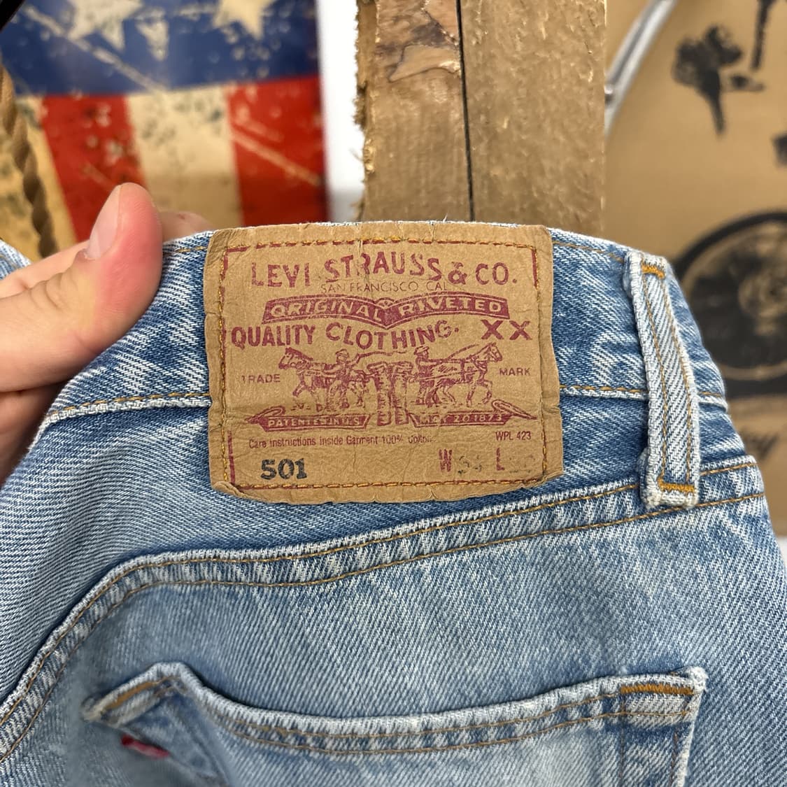 00s 리바이스 501 영국생산 패치워크 커스텀 데님팬츠 N897   상품이미지8