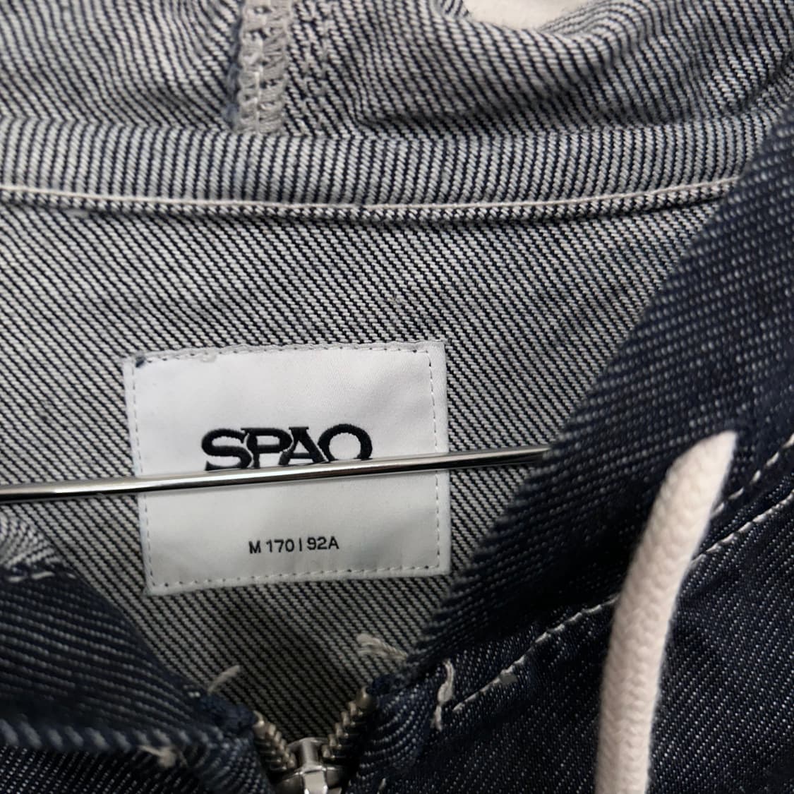 스파오 셔링 래글런 생지 데님 후드자켓 상품이미지3