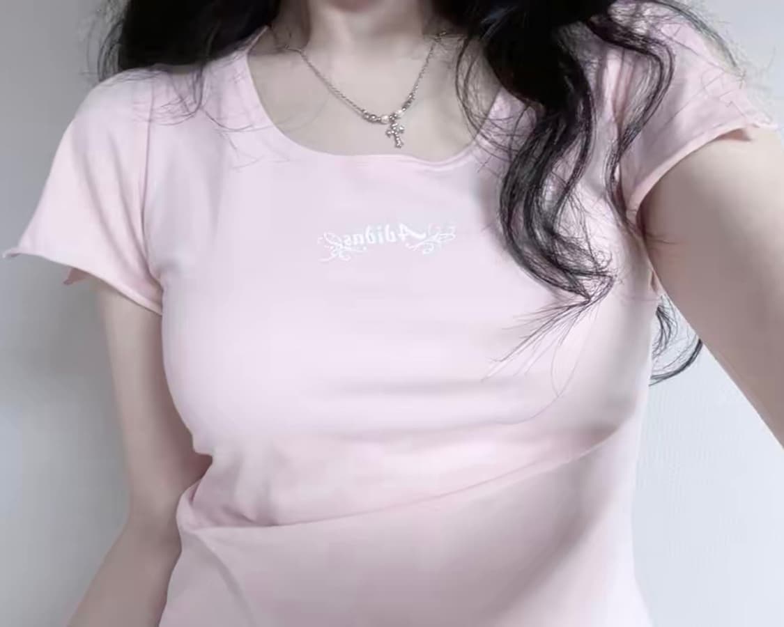 빈티지 아디다스핑크 흰핑 핀터깔 발레코어 어깨트임 히메 로걀 반팔 탑 상품이미지1