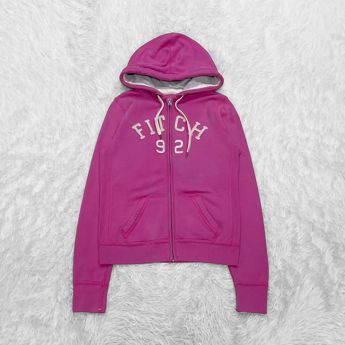 아베크롬비 피치 로고 후드집업 핑크 상품이미지2