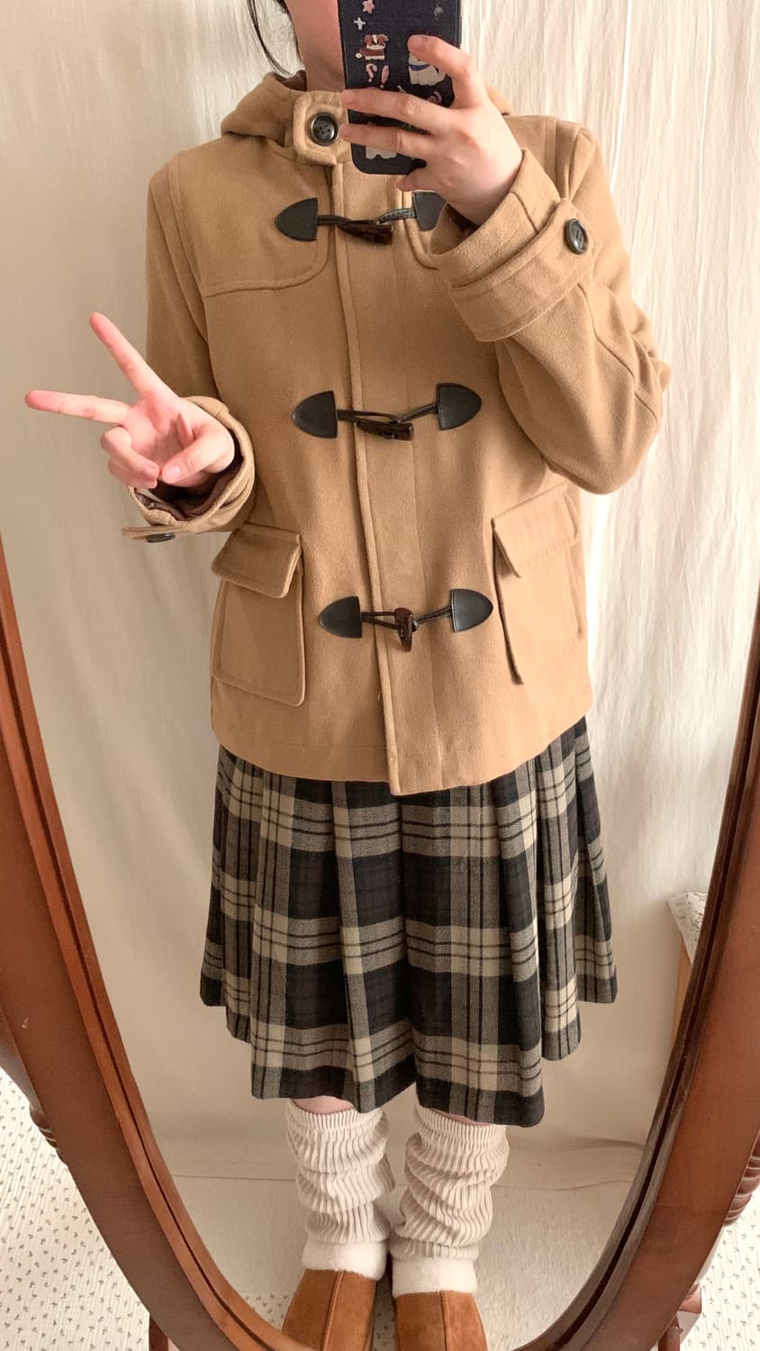 빈티지 브라운 숏 떡볶이 코트 상품이미지4