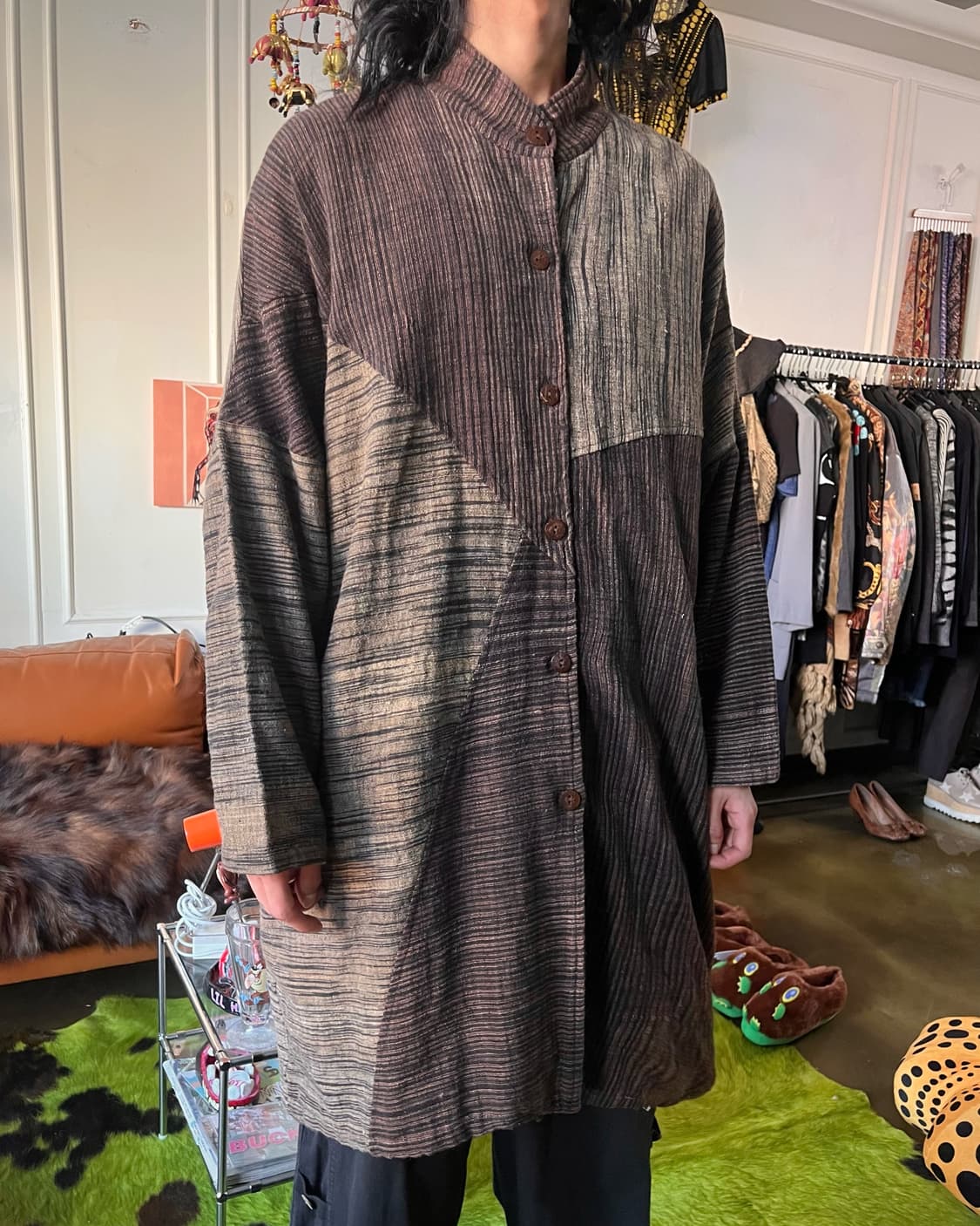 Indian Vintage Patch-Work Dolman Coat 상품이미지3