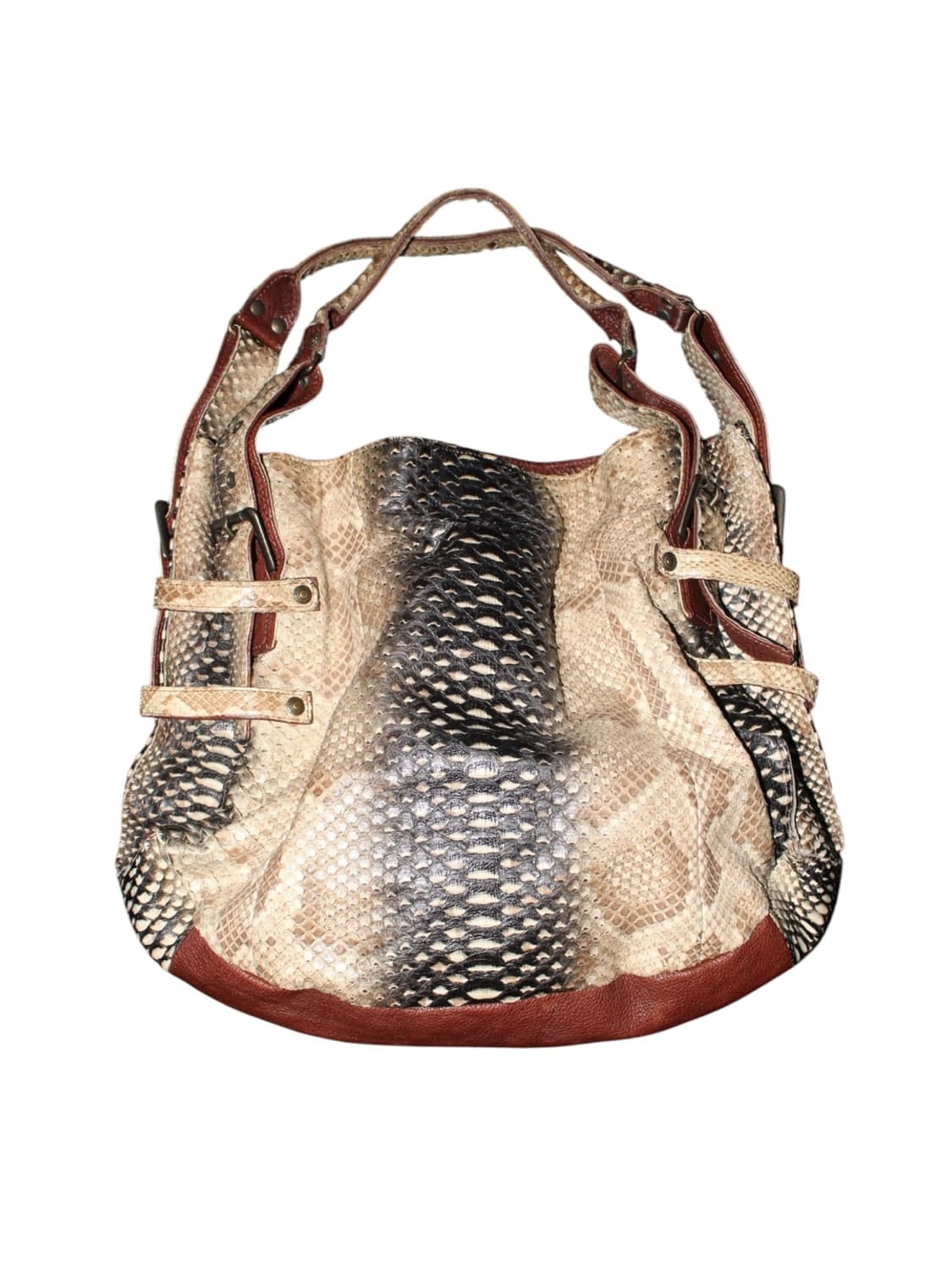 Python Pattern Leather Handbags 상품이미지1