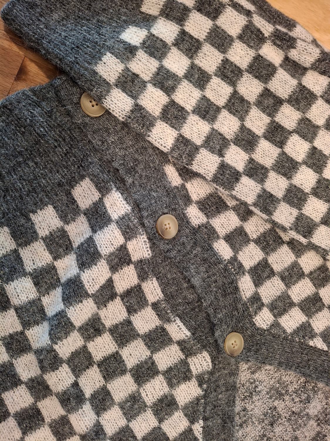 (마지막특가) 바인드 체커보드 니트 가디건 상품이미지3