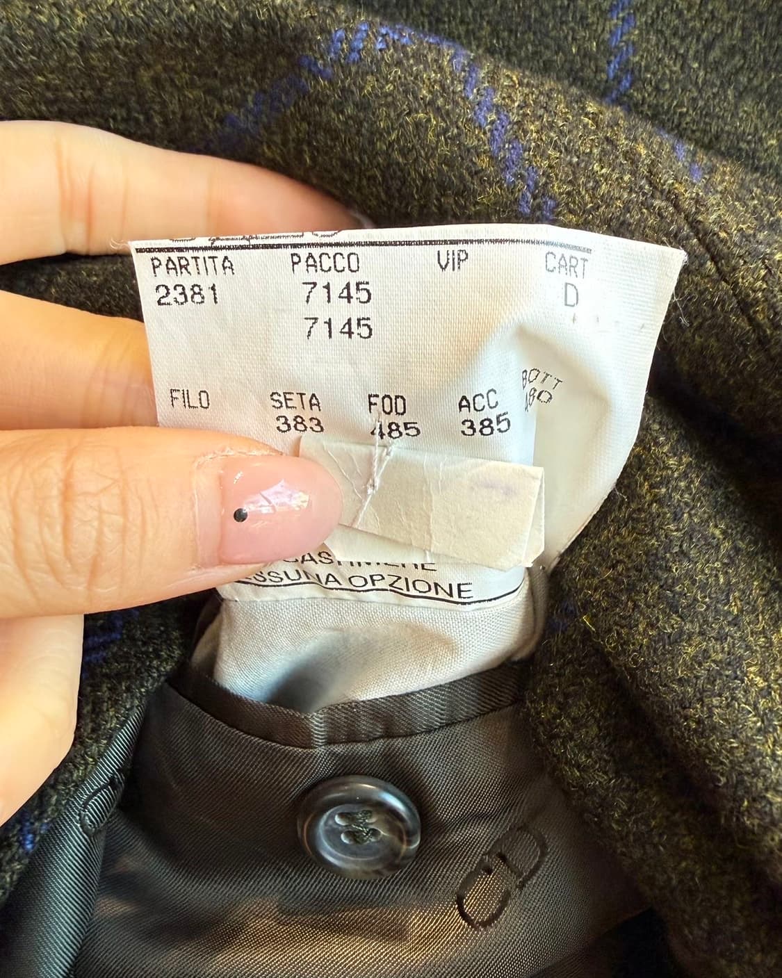 크리스찬 디올 부티크 카키 체크 3b 블레이저 자켓  상품이미지10