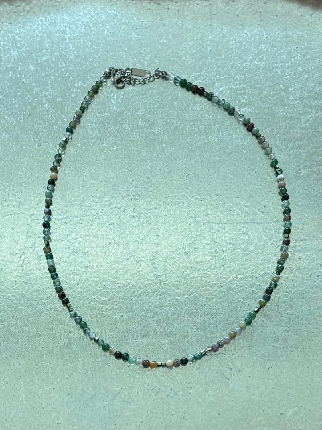 그린 비즈 원석 목걸이 상품이미지1