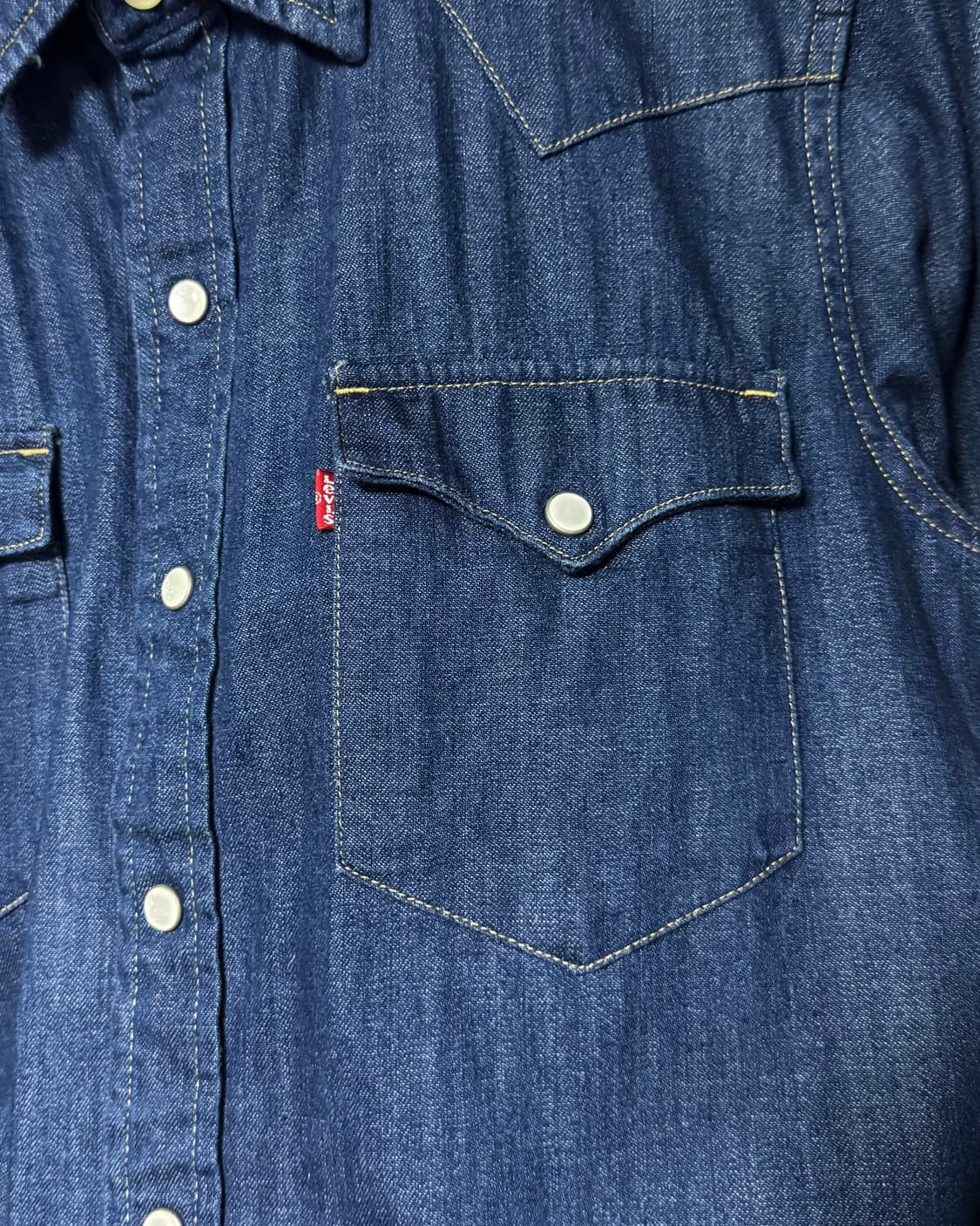 리바이스 진청 생지 데님 웨스턴 셔츠 남방 S 90 레드탭 청남방 빈티지 상품이미지4
