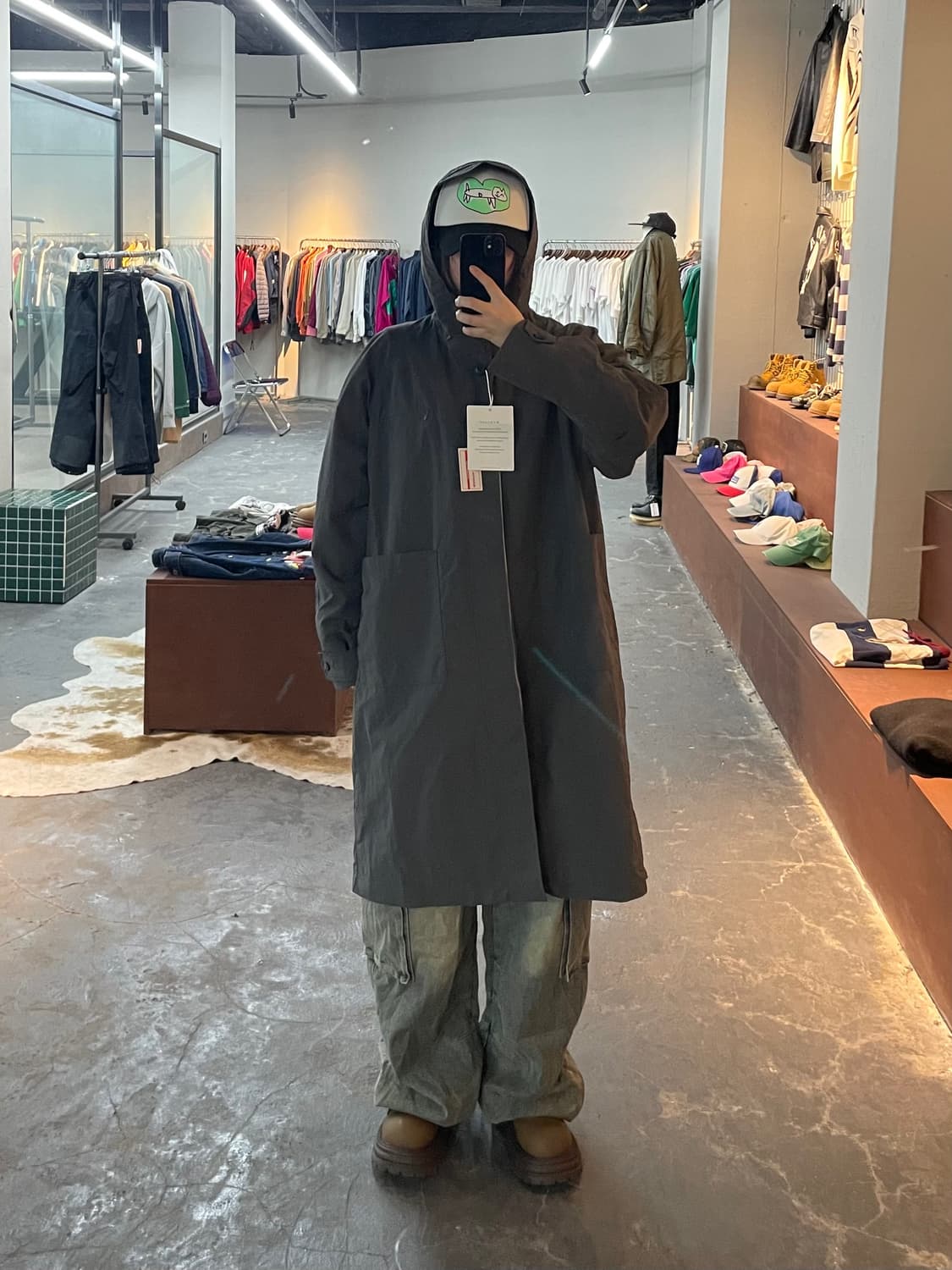 머드솔트 나일론 그레이 후드 코트 H2087 상품이미지1