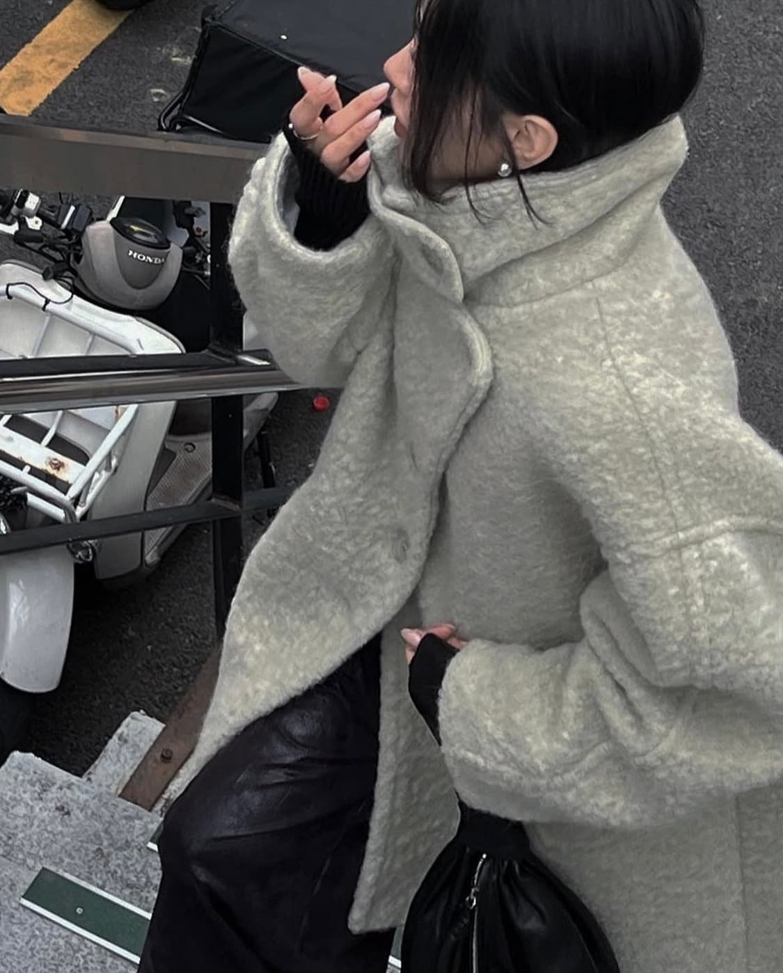 트리밍버드 알파카 피코트 블랙 판매 상품이미지1