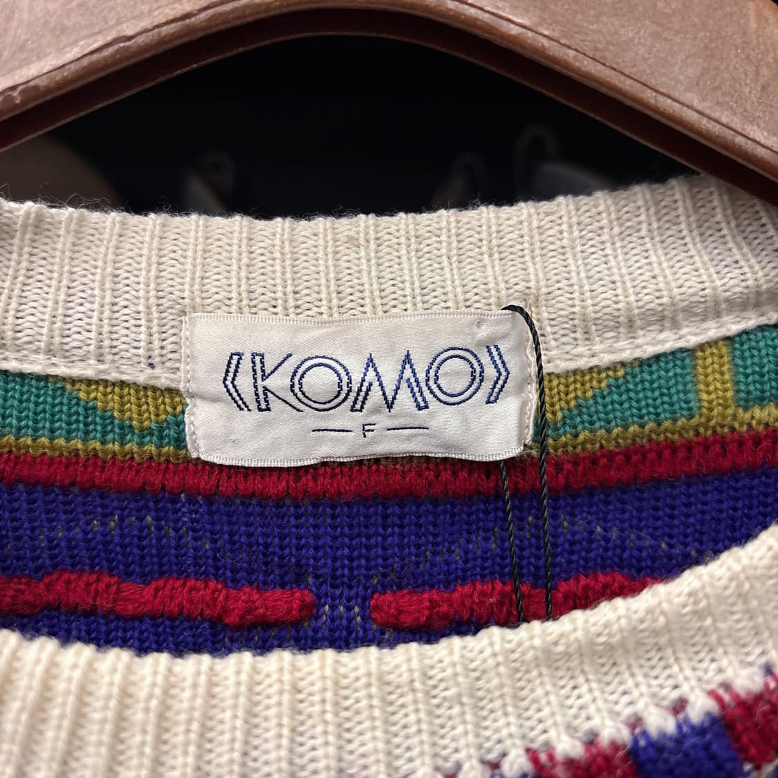 90s JPN 빈티지 멀티컬러 입체 케이블 쿠지패턴 스웨터 N162 상품이미지6