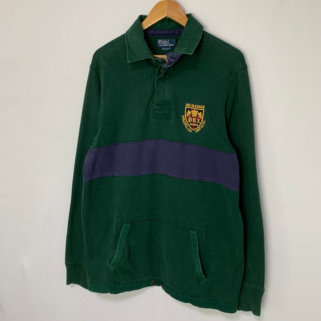 폴로 랄프로렌 그린 럭비티 롱슬리브 카라 긴팔 티셔츠 L 빈티지 상품이미지2