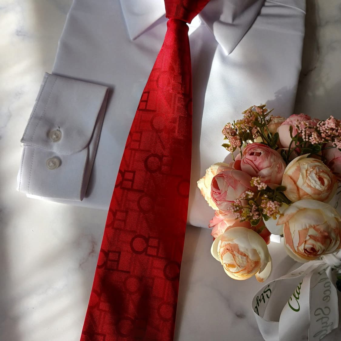 셀린느 실크 레드 자카드 넥타이 9.3cm A+~A등급 A19644 상품이미지4