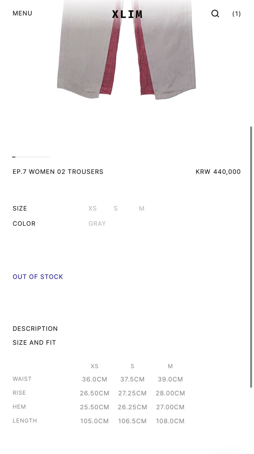 XLIM EP.7 WOMEN 02 TROUSERS 상품이미지6