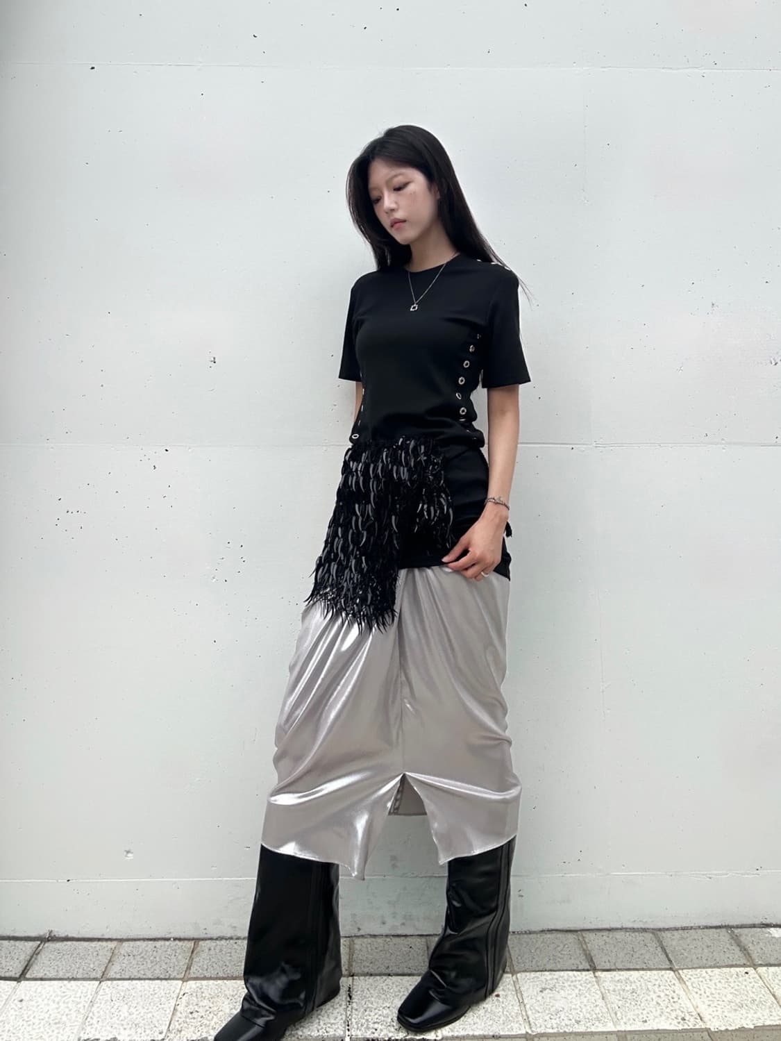 Eyelet point slim ops / black 상품이미지3